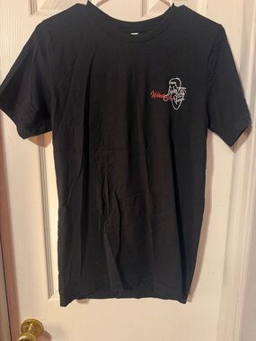 Bella Canvas Black Short Sleeve Tee with Red and White Chest Graphic